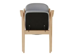 Lote de 2 sillas de comedor - Plegable - sillas de lino - Estructura de madera maciza - Gris