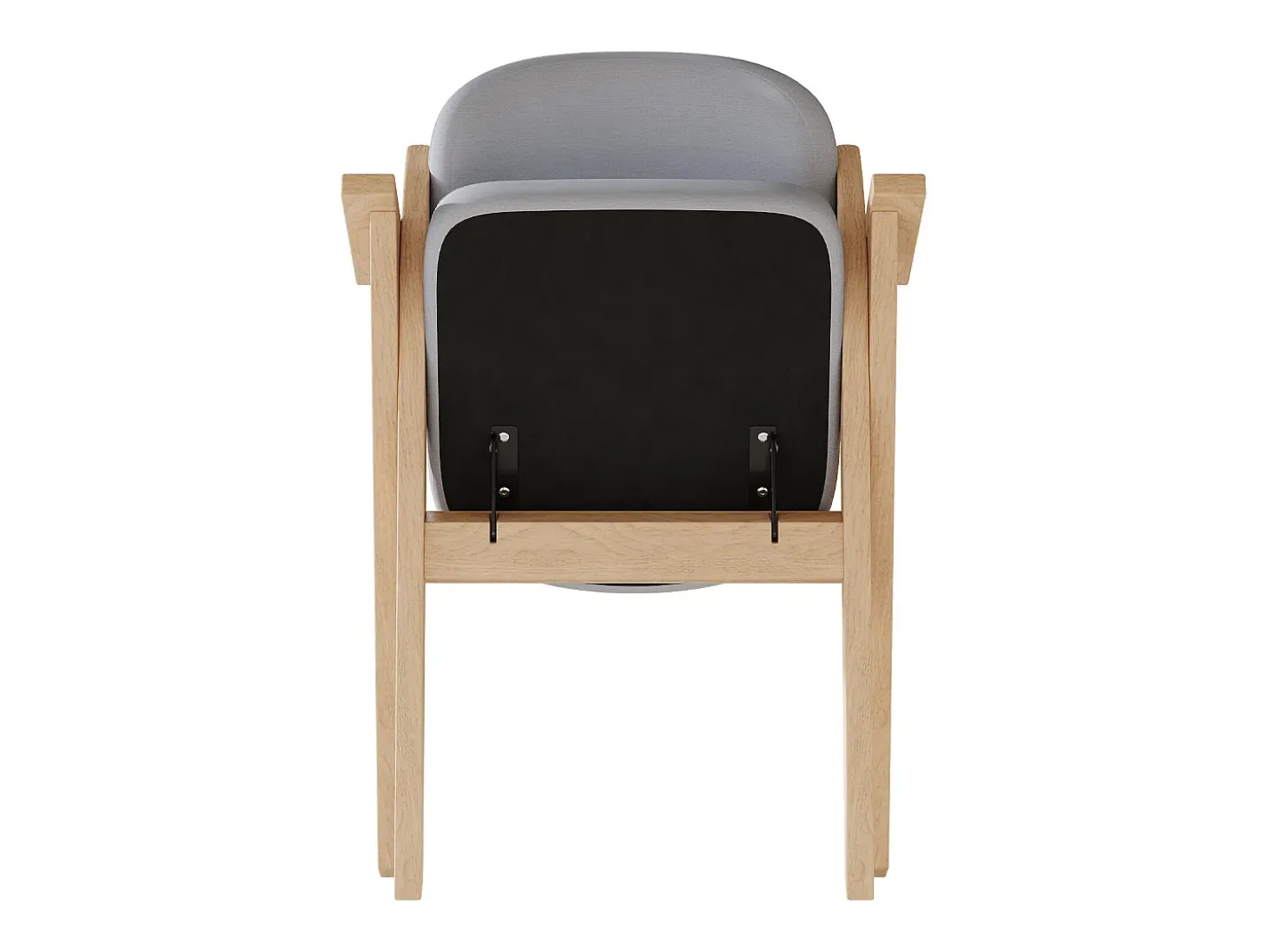 Lote de 2 sillas de comedor - Plegable - sillas de lino - Estructura de madera maciza - Gris