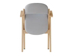 Lote de 2 sillas de comedor - Plegable - sillas de lino - Estructura de madera maciza - Gris
