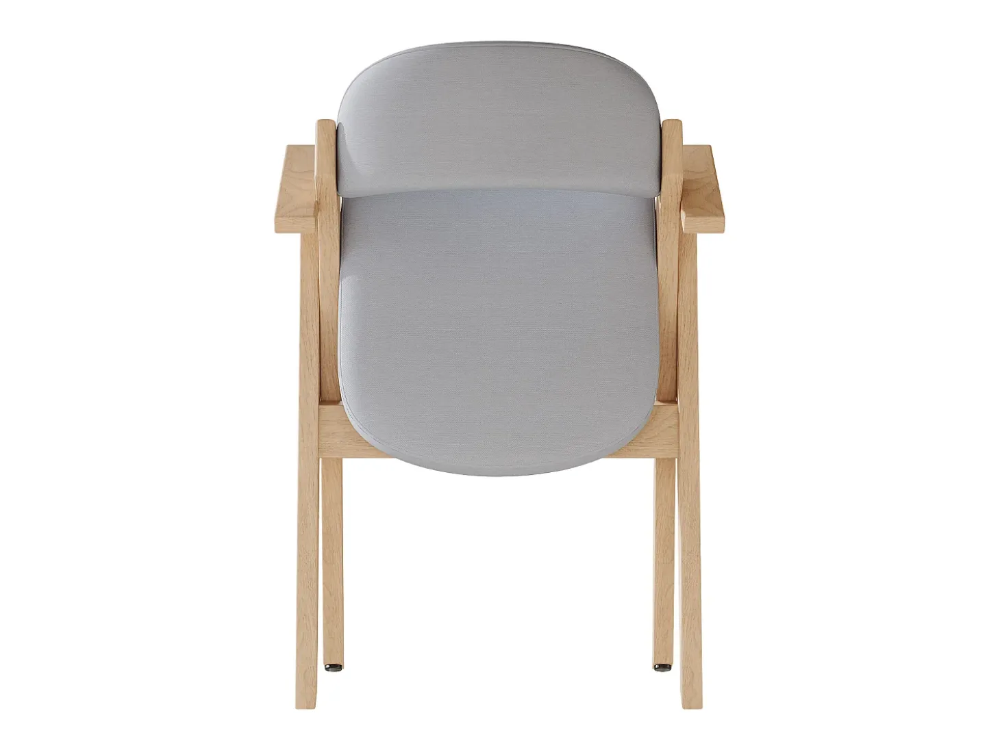 Lote de 2 sillas de comedor - Plegable - sillas de lino - Estructura de madera maciza - Gris