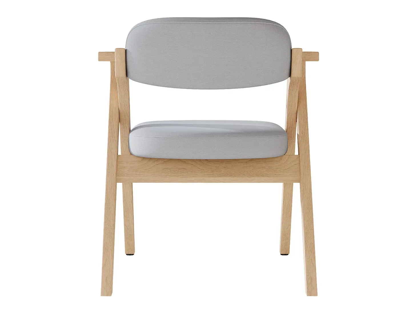 Lote de 2 sillas de comedor - Plegable - sillas de lino - Estructura de madera maciza - Gris