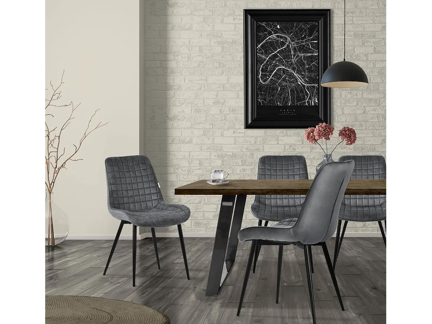 Lote de 2 sillas de comedor sillas de cocina sillas de salón sillas tapizadas terciopelo
