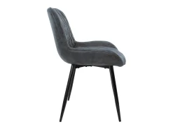 Lote de 4 sillas de comedor Sillas de salón Silla de cocina Antracita PU imitación cuero