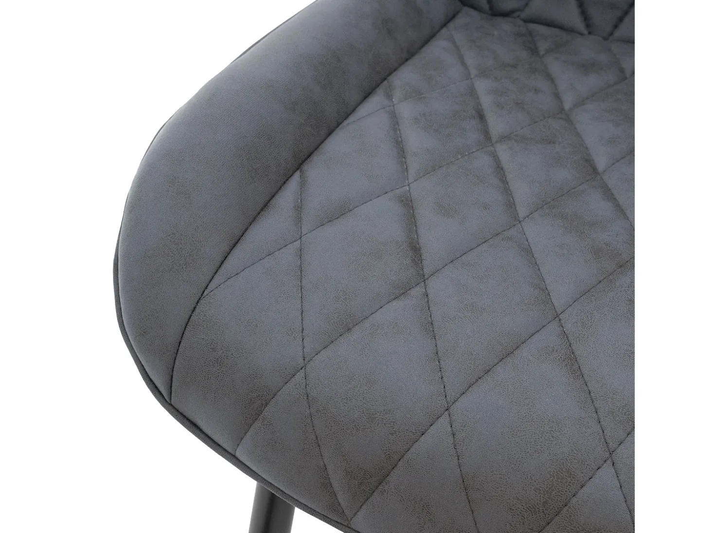 Lote de 4 sillas de comedor Sillas de salón Silla de cocina Antracita PU imitación cuero
