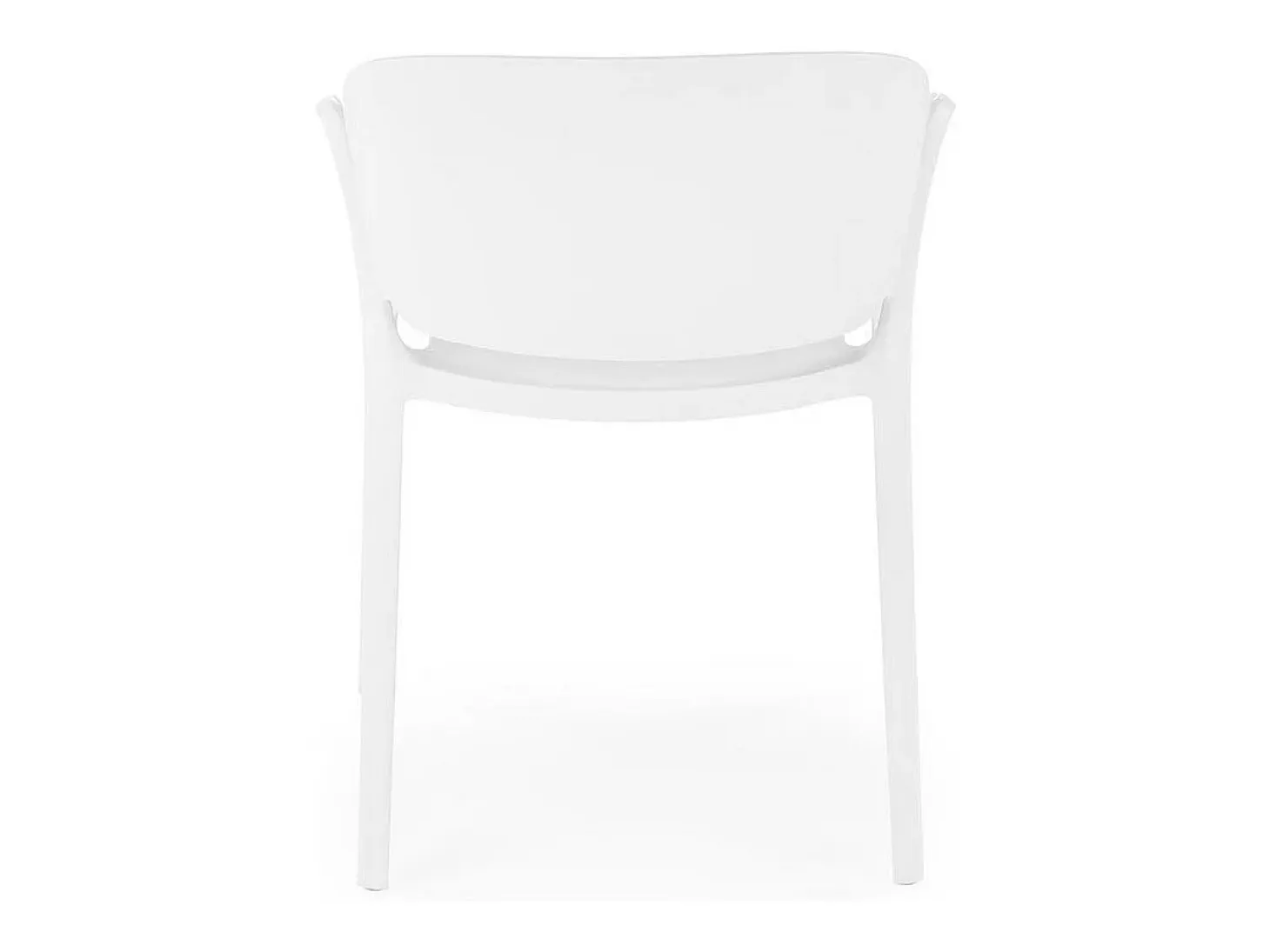 Lote de 4 sillas de diseño Romer de polipropileno blanco