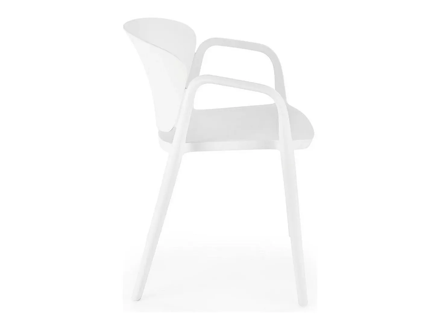 Lote de 4 sillas de diseño Romer de polipropileno blanco