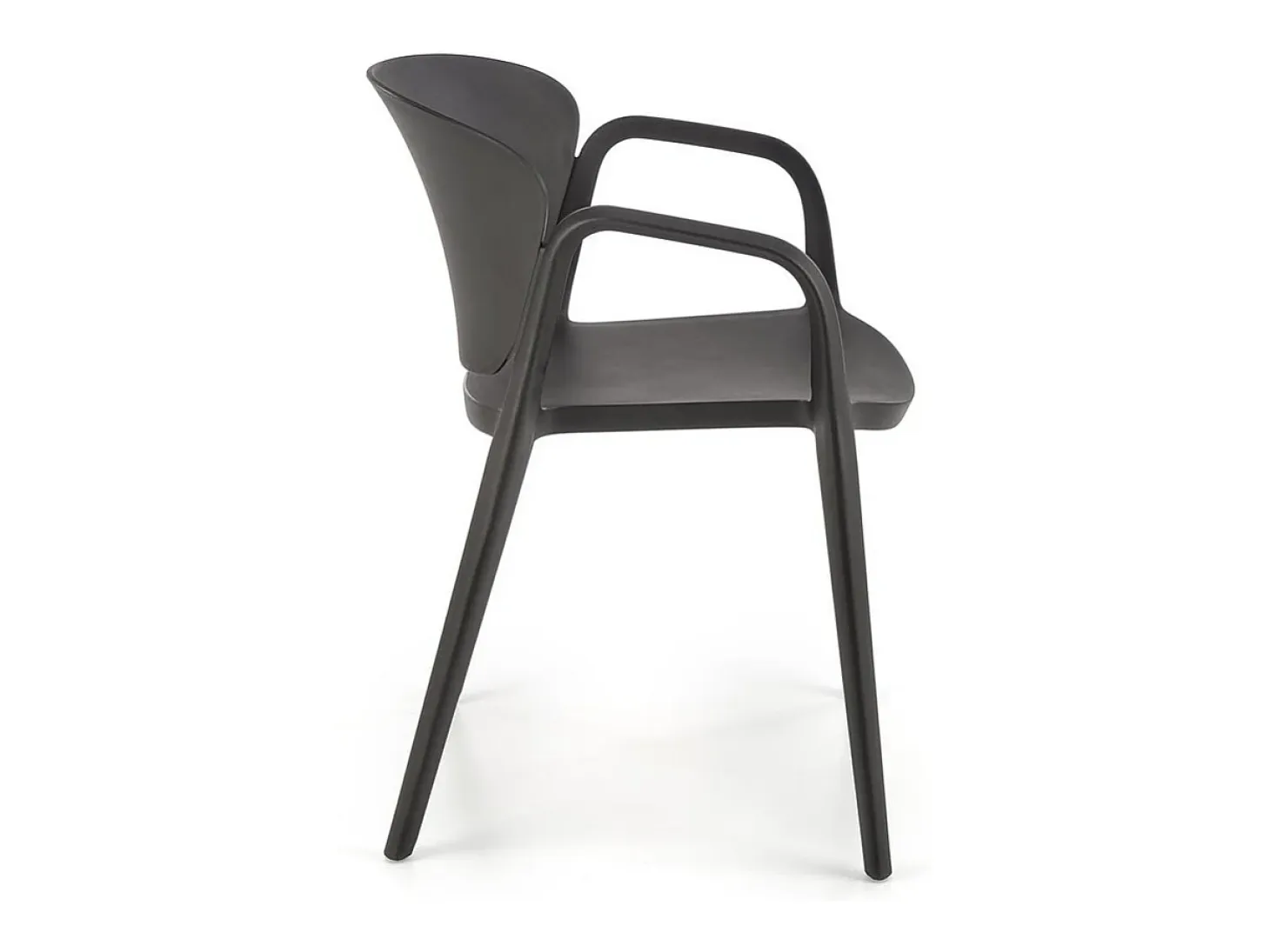 Lote de 4 sillas de diseño Romer de polipropileno negro