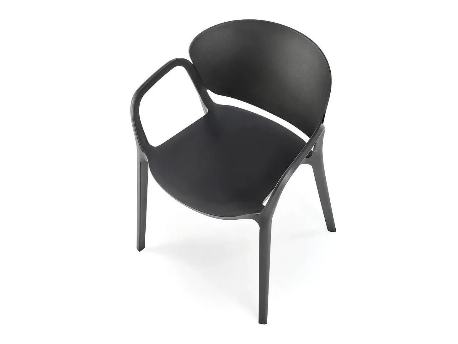 Lote de 4 sillas de diseño Romer de polipropileno negro