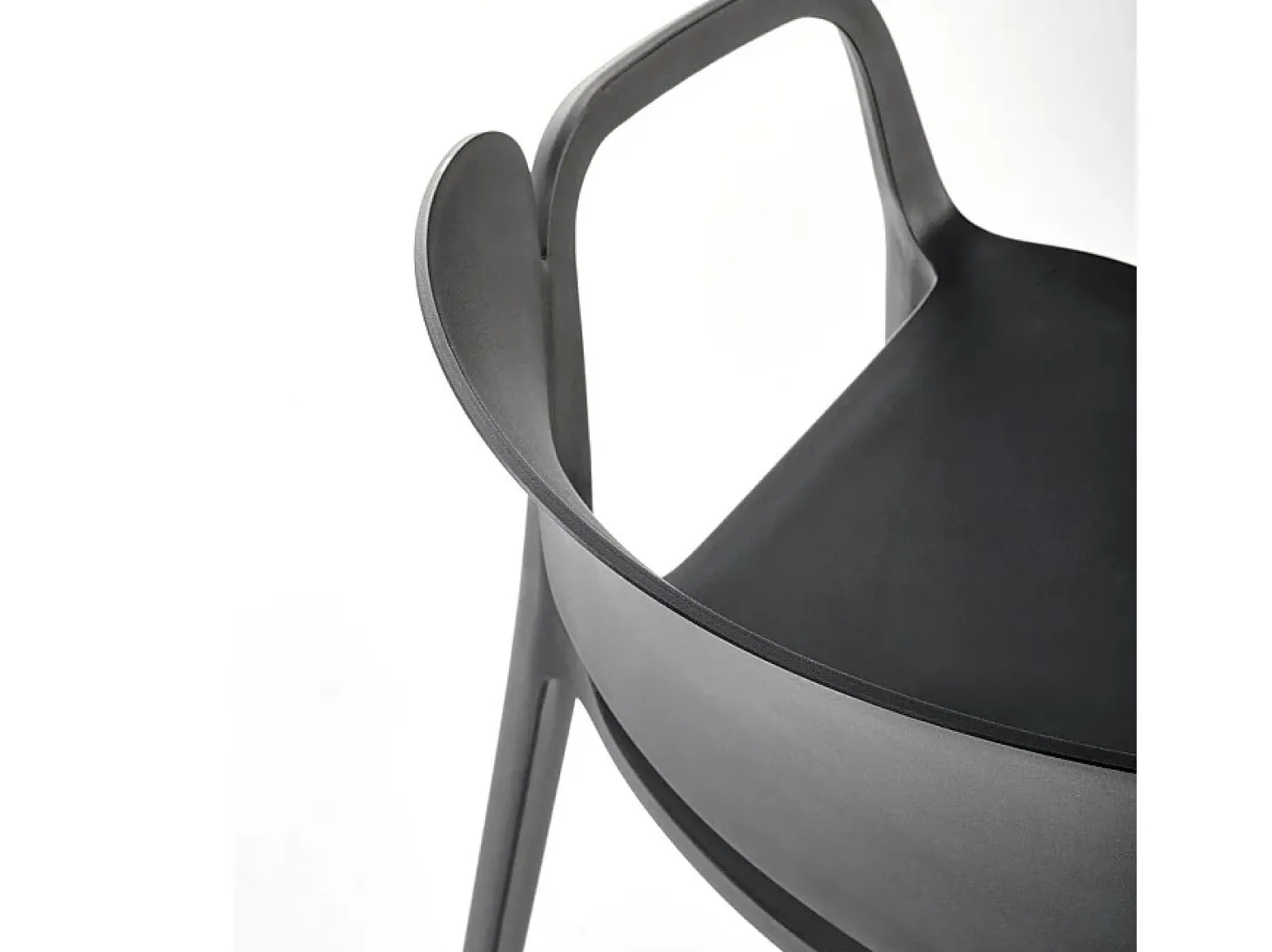 Lote de 4 sillas de diseño Romer de polipropileno negro