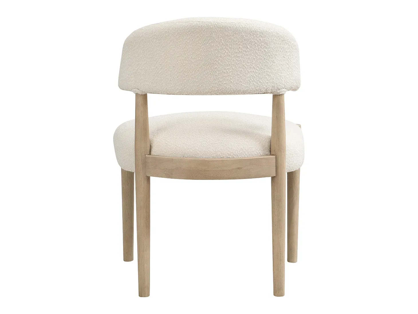 Lote de 4 sillas de madera maciza - Estilo moderno - Estructura de madera maciza - Tejido bouclé - Color natural