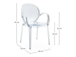 Lote de 4 sillas de policarbonato transparente, apilables - CAMILLA