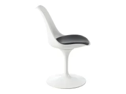 Lote de 6 sillas de polipropileno, cuero sintético y acero - Blanco y Negro - XAFY