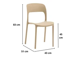 Lote de 4 sillas de polipropileno beige - SOUTH BEACH