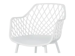 Lote de 4 sillas de polipropileno blanco y acero - OPTIK