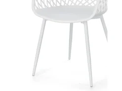 Lote de 4 sillas de polipropileno blanco y acero - OPTIK