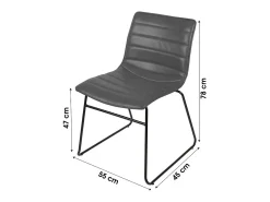 Lote de 4 sillas de PU efecto cuarzo gris colección NETS estilo industrial