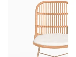 Lote de 2 sillas de ratán beige con patas de metal beige - Moon