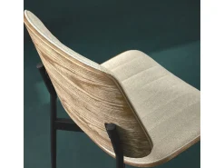 Lote de 6 sillas de tela acolchada beige H82,5 cm - GISELLE
