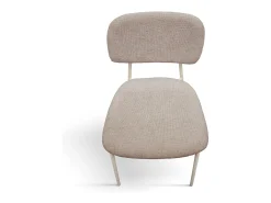 Lote de 4 sillas de tela beige y patas de metal beige - BERLIN