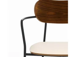 Lote de 2 sillas de tela beige y chapa de madera oscura - Marine