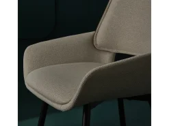 Lote de 2 sillas de tela beige H81 cm - HORTENSE