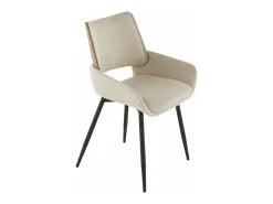 Lote de 2 sillas de tela beige H81 cm - HORTENSE