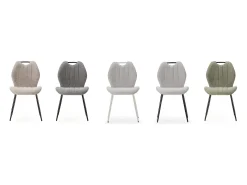Lote de 4 sillas de tela con patas de metal negro L48 cm - NOVA
