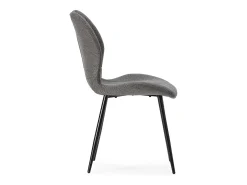 Lote de 4 sillas de tela con patas de metal negro L48 cm - NOVA