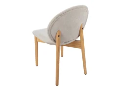Lote de 6 sillas de tela y madera de hevea - Beige - ISADIO