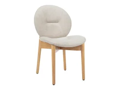 Lote de 6 sillas de tela y madera de hevea - Beige - ISADIO