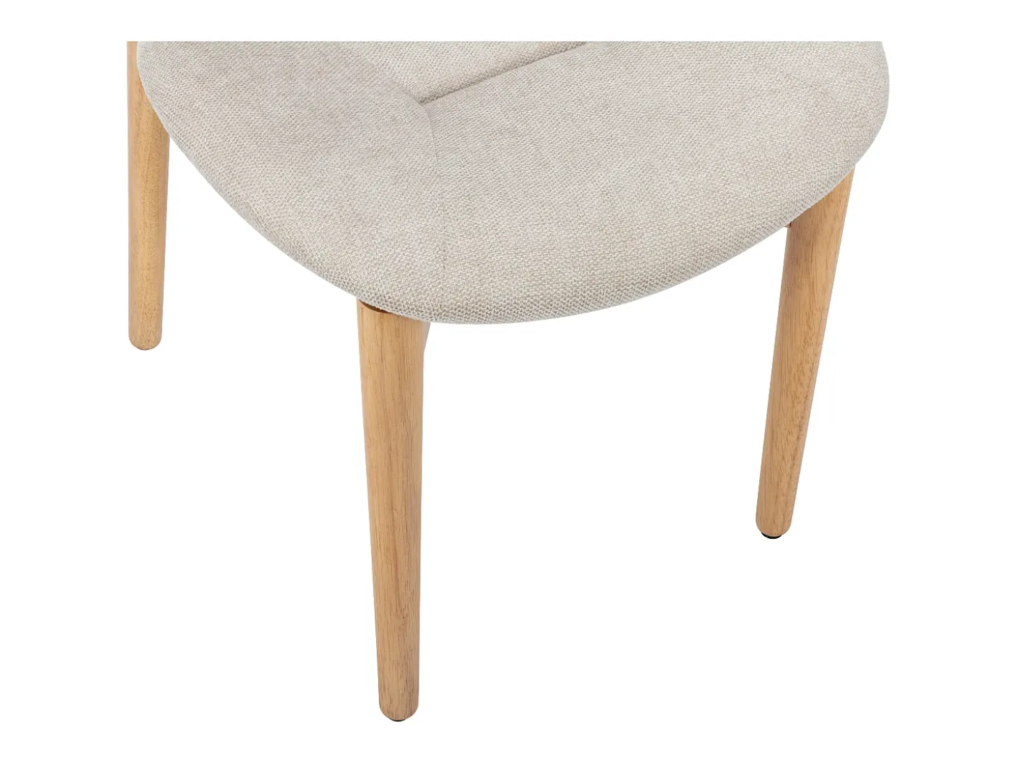 Lote de 6 sillas de tela y madera de hevea - Beige - ISADIO