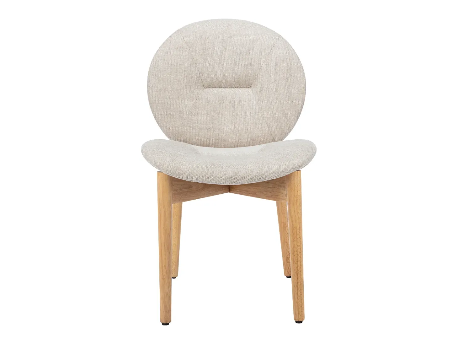 Lote de 6 sillas de tela y madera de hevea - Beige - ISADIO