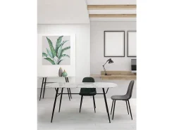 Lote de 4 sillas de terciopelo gris tórtola - IRELIA