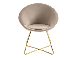 Lote de 2 sillas de terciopelo y metal dorado - Beige - BURBAN