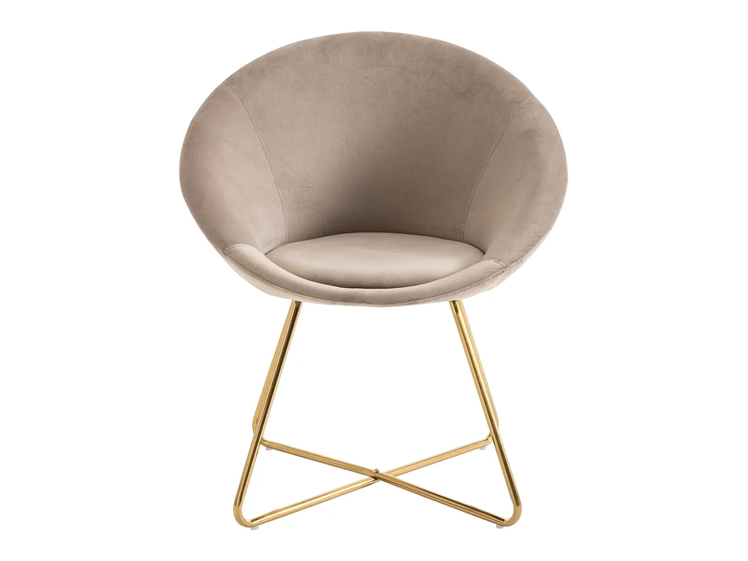 Lote de 2 sillas de terciopelo y metal dorado - Beige - BURBAN