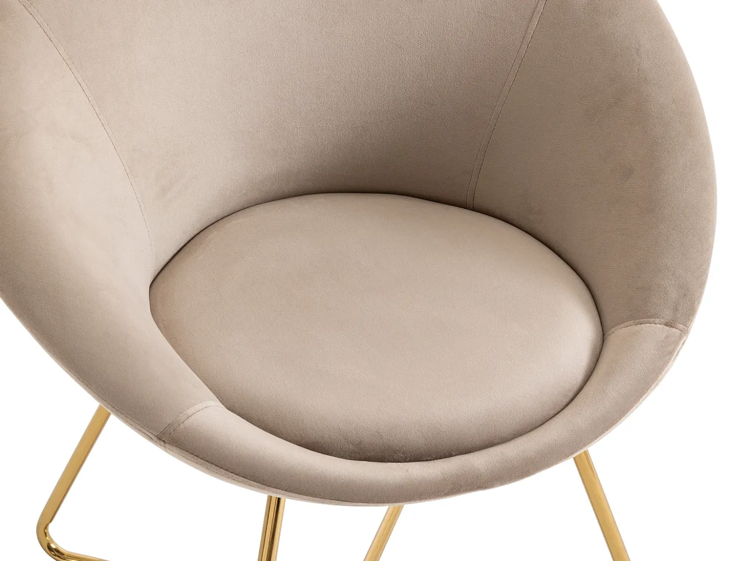 Lote de 2 sillas de terciopelo y metal dorado - Beige - BURBAN