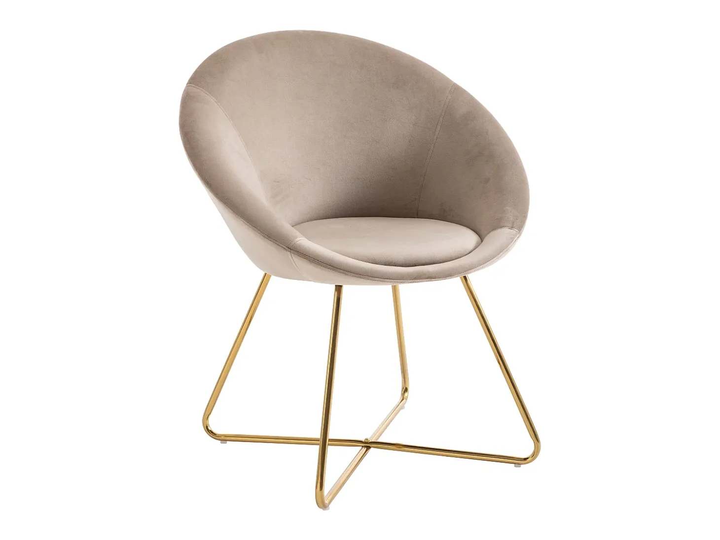 Lote de 2 sillas de terciopelo y metal dorado - Beige - BURBAN