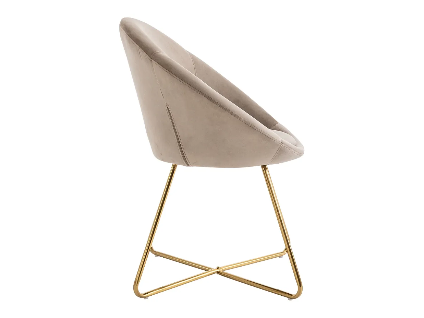 Lote de 2 sillas de terciopelo y metal dorado - Beige - BURBAN