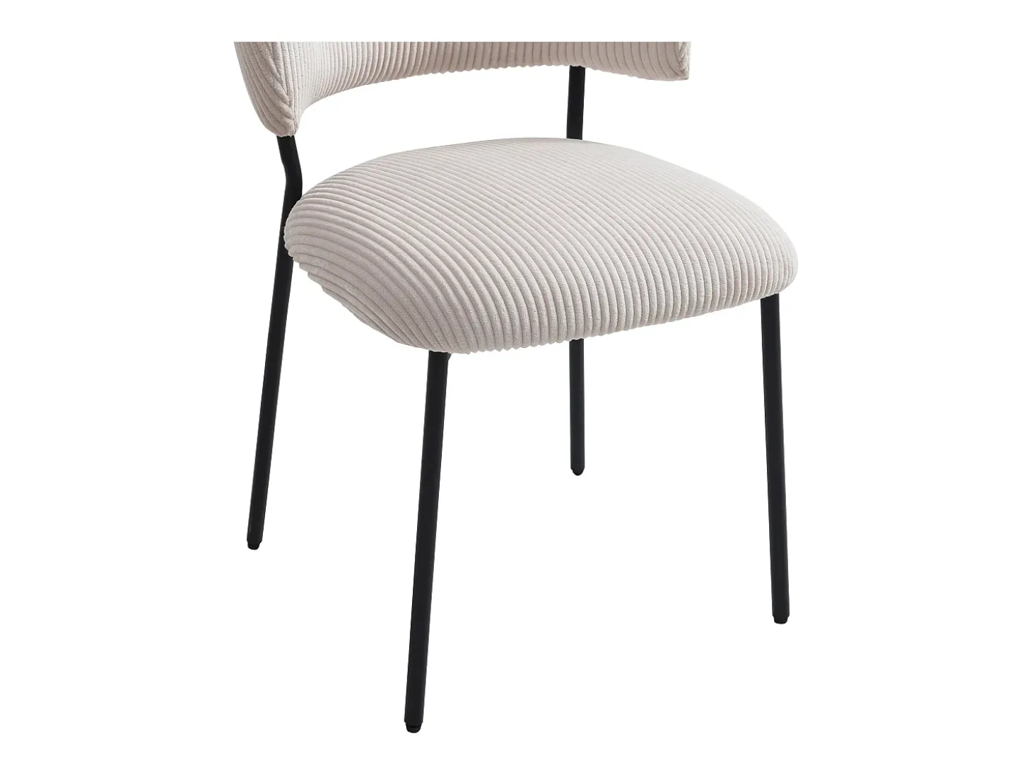 Lote de 6 sillas de terciopelo y metal negro - Beige - ALAYIS