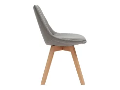 Lote de 2 sillas diseño nórdico madera y tejido gris MATILDE