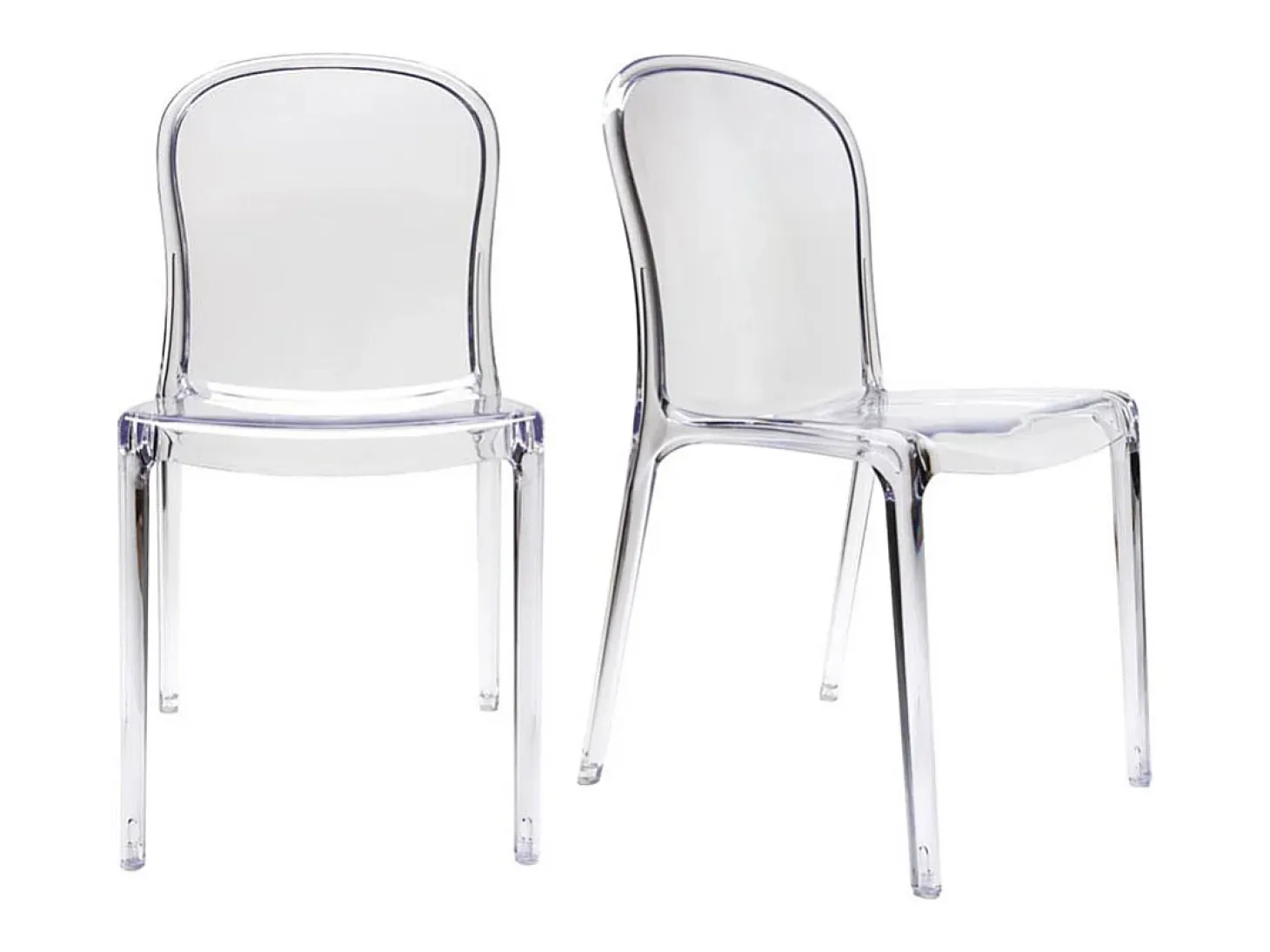 Lote de 2 sillas diseño transparente policarbonato THALYSSE
