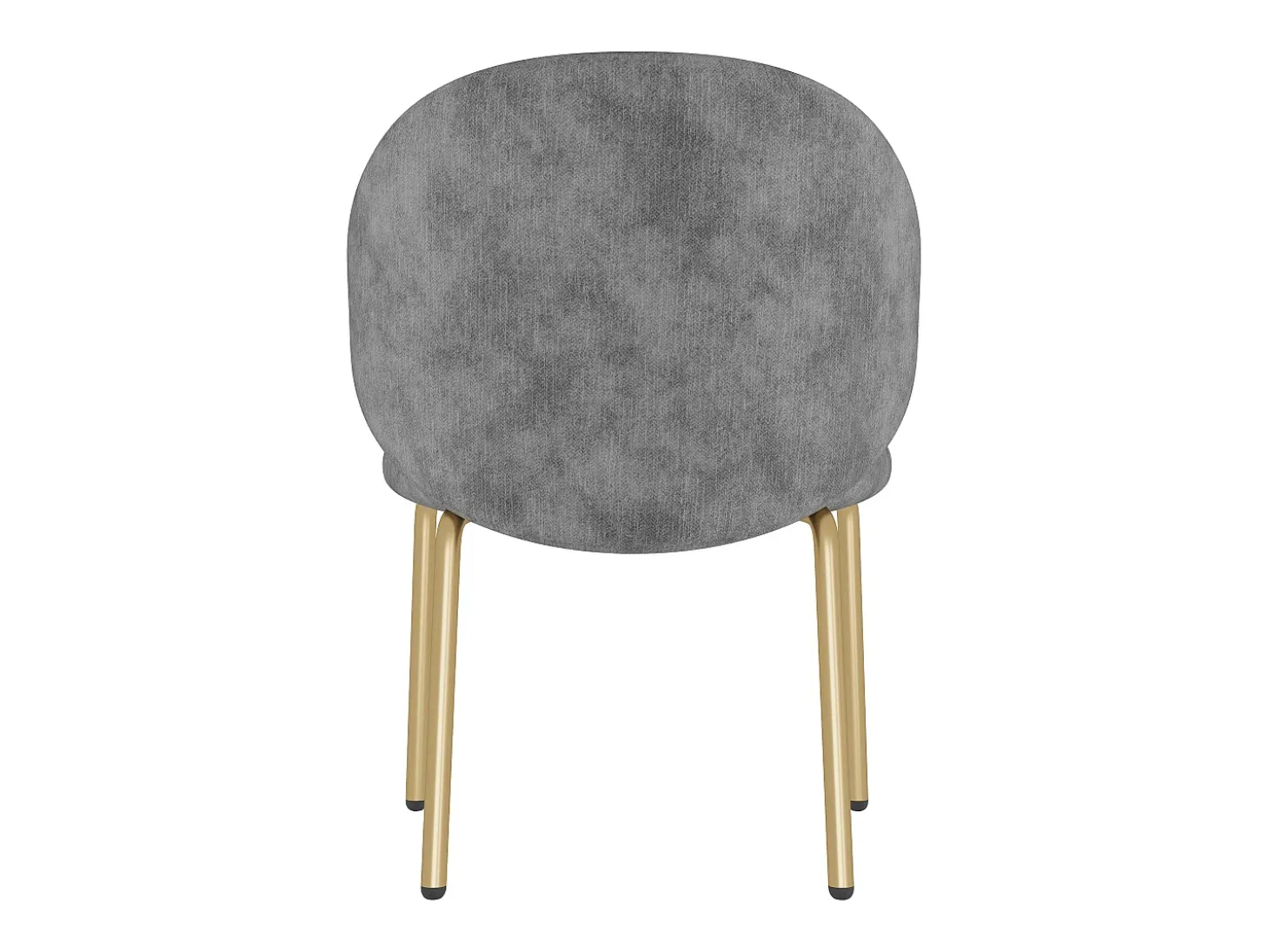 Lote de 4 Sillas en tela chenille - patas de metal dorado - silla de tocador - silla de comedor - Gris