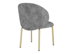 Lote de 4 Sillas en tela chenille - patas de metal dorado - silla de tocador - silla de comedor - Gris