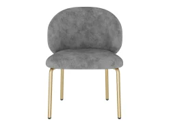 Lote de 4 Sillas en tela chenille - patas de metal dorado - silla de tocador - silla de comedor - Gris