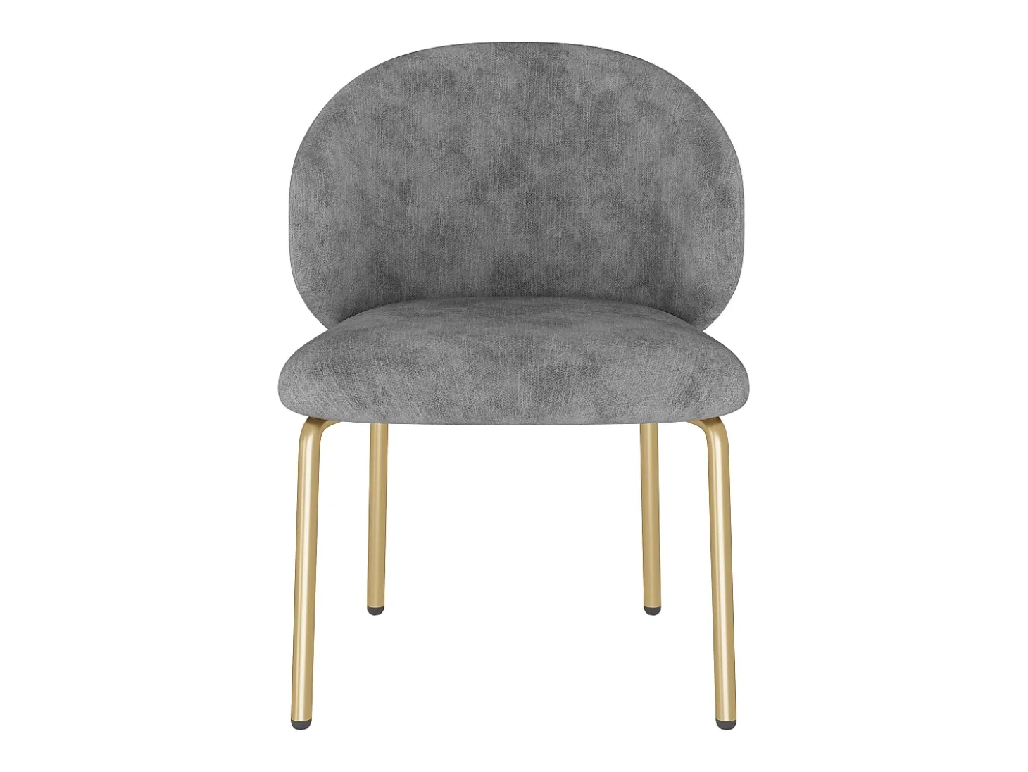 Lote de 4 Sillas en tela chenille - patas de metal dorado - silla de tocador - silla de comedor - Gris
