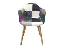 Lote de 2 sillas escandinavas con reposabrazos, NERA (Patchwork Mediterráneo)