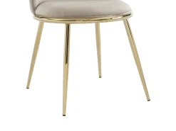 Lote de 2 sillas estilo art déco de terciopelo y metal dorado - Beige - NEBINA
