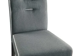 Lote de 6 sillas GABELLE - Tela y patas de madera - Gris