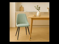 Lote de 2 sillas giratorias de tela con patas de metal negro L50 cm - ELMA