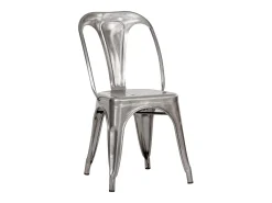 Lote de 2 sillas Indus cromadas de metal cromado para una decoración retro a bajo precio